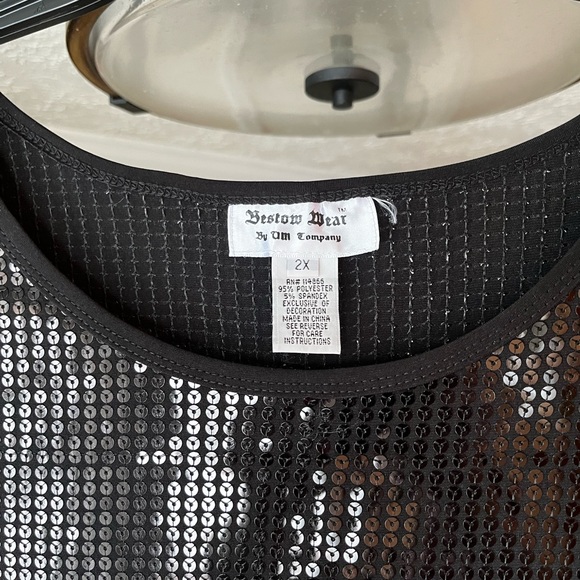 Size 2X all black sequin tank dress NWT - Picture 6 of 7